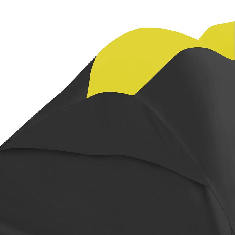 Jetpro Trailerable Jet Ski Cover, Waterproof Marine Grade 600D Heavy Duty Polyester PWC Cover Yellow/Black Fits from 126" to 135" 3 Seater - Image 4